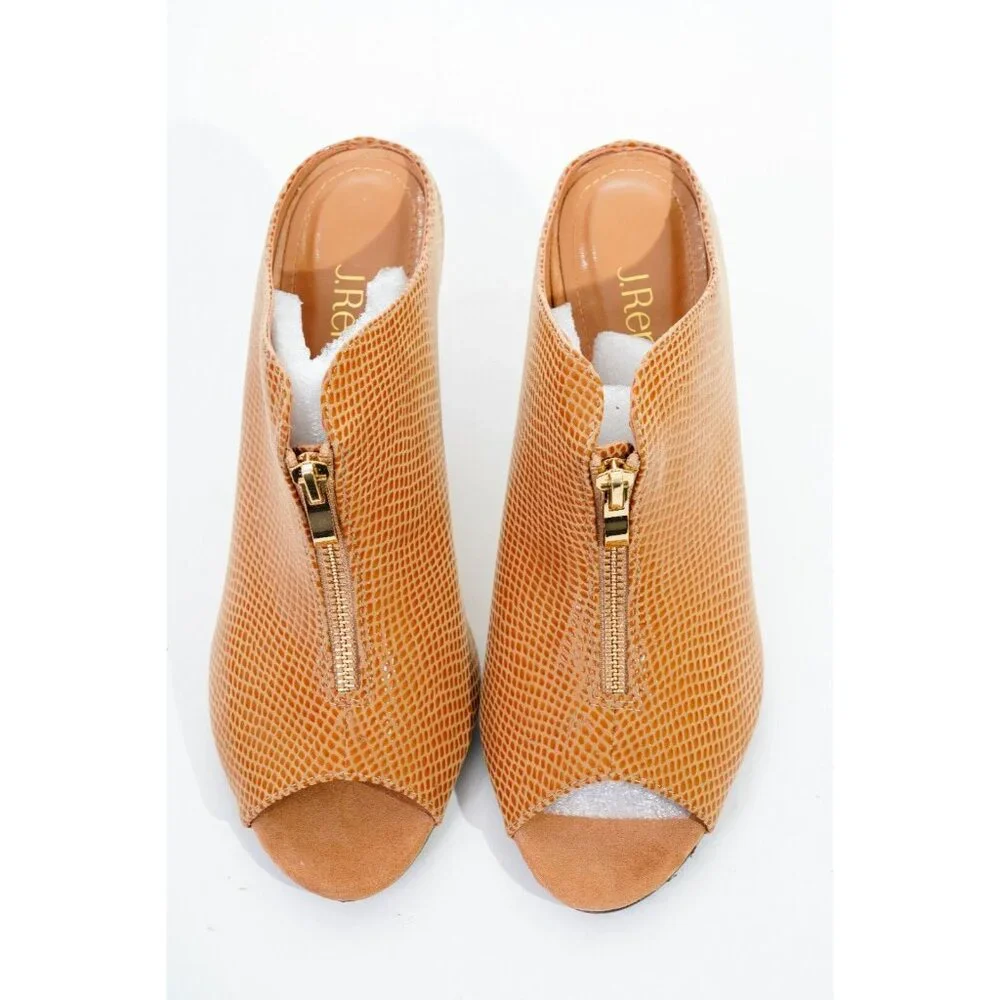 J. Renee Franca Mule Heels Faux Snakeskin Women's Sz 8.5N Shoes